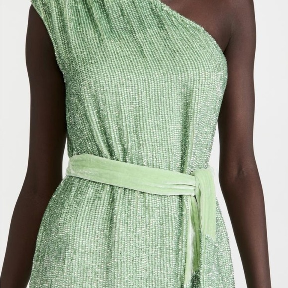 Retrofete Ella sequin dress (sage with velvet and sequins) XS NWT - Picture 4 of 11
